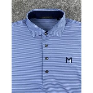 Greyson Golf Polo Shirt Mens Large Blue Performance Stretch EUC